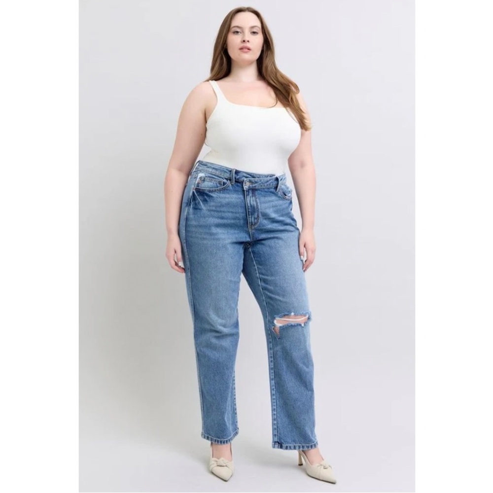 NWT Judy Blue High Waist Magic Dad Jeans Straight Leg Plus Size 18W NEW!